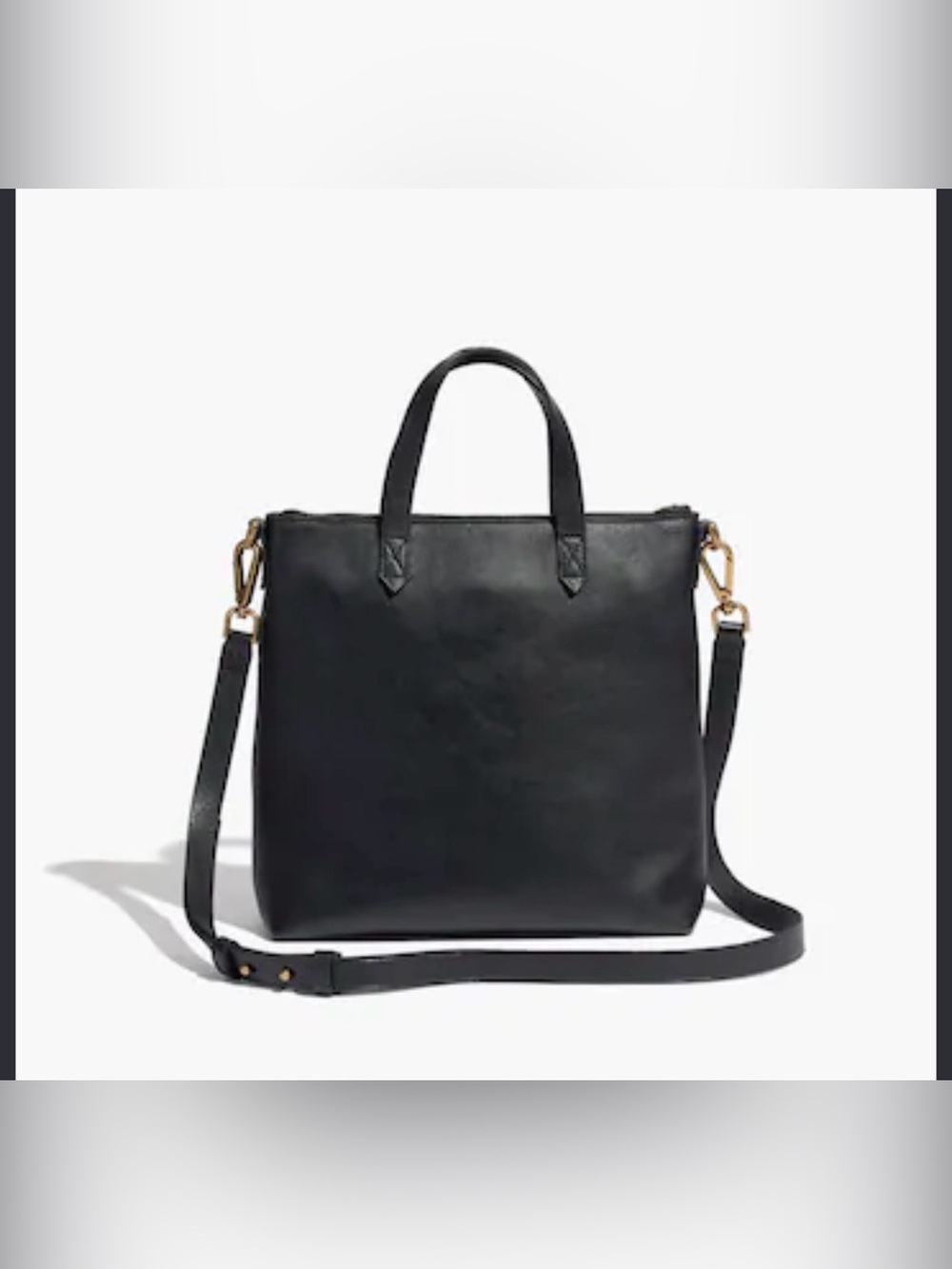 MADEWELL The Transport Black Leather Crossbody